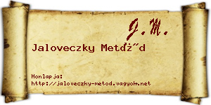 Jaloveczky Metód névjegykártya