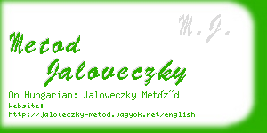 metod jaloveczky business card